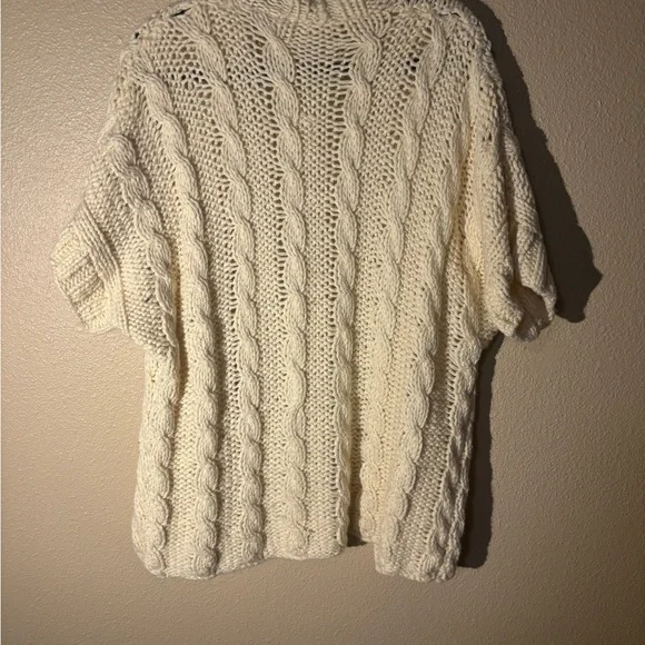 Vintage Handmade Cozy Cream Knit Cardigan - Picture 2 of 2